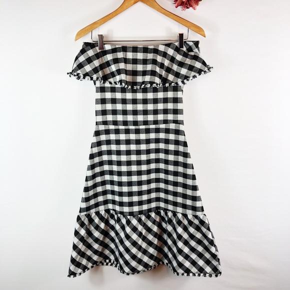 Ann Taylor Black and White Gingham Midi Dress - Picture 2 of 11